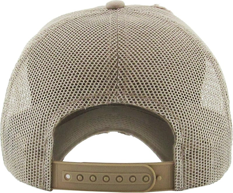 KBETHOS KBE-VM KHK Vintage Washed Cotton Baseball Cap, Khaki - Image 3